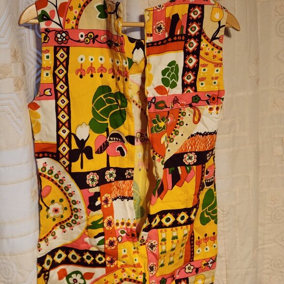 🌼 Vintage 60s Handmade Mod Shift Dress Yellow 🌸 - Picture 5 of 7